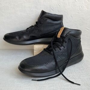 Men’s Ecco Sneakers Leather High Top Sneakers Yak Leather High Lace Black 46